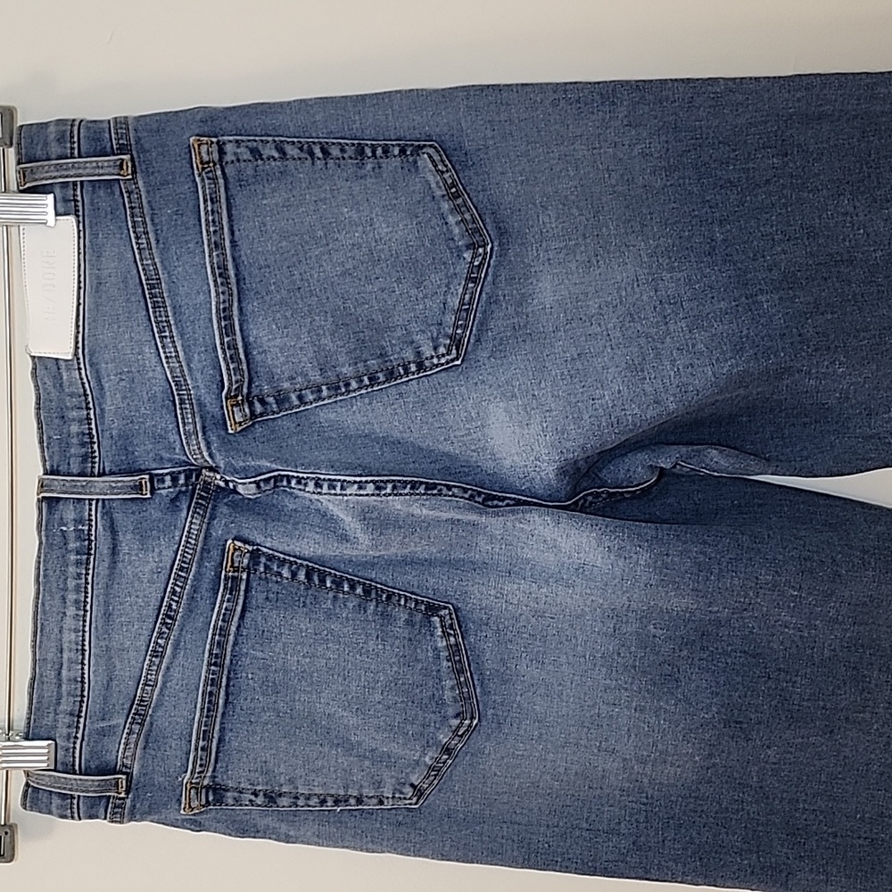 RE/DONE Originals Button Fly High Rise Tapered Leg Strech Tall Jeans Sz 29 - Picture 10 of 16